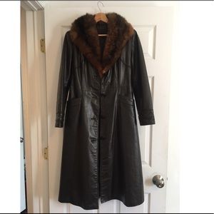 Vintage 1970s Leather Trench Coat